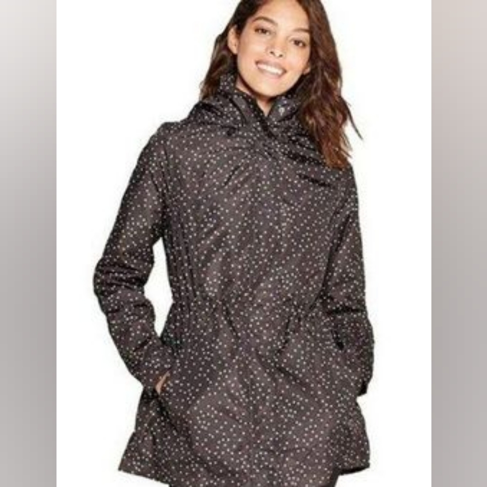 A New Day Water Repellent Appaloosa Spring Jacket Black White Dots XS